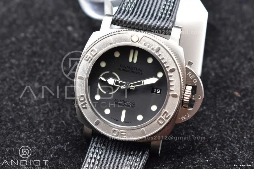 Submersible FastDry Horn PAM984 1:1 Edition Clone P.9010 Mike 996 Best Strap VSF on Nylon Black Dial Black 0124